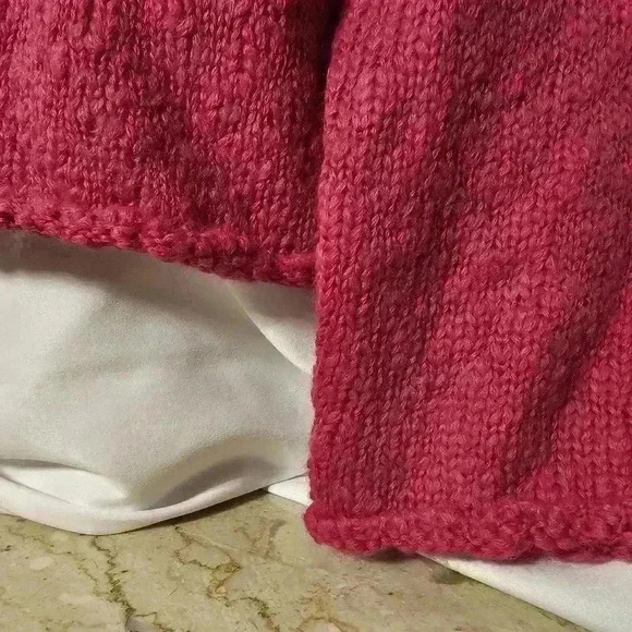 525 America Womens Crew Neck Hot Magenta Sweater Rolled Hem NWT Size XL - Picture 5 of 7